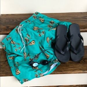 Goodfellow & co swim set - trunks, goggles, flops